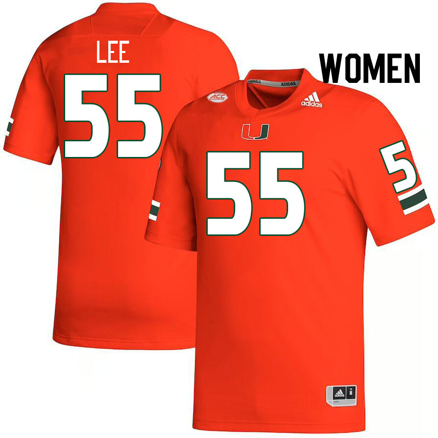 Women #55 Matt Lee Miami Hurricanes College Football Jerseys Stitched-Orange